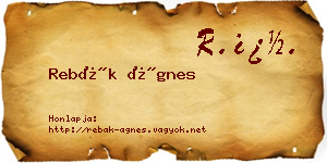 Rebák Ágnes névjegykártya